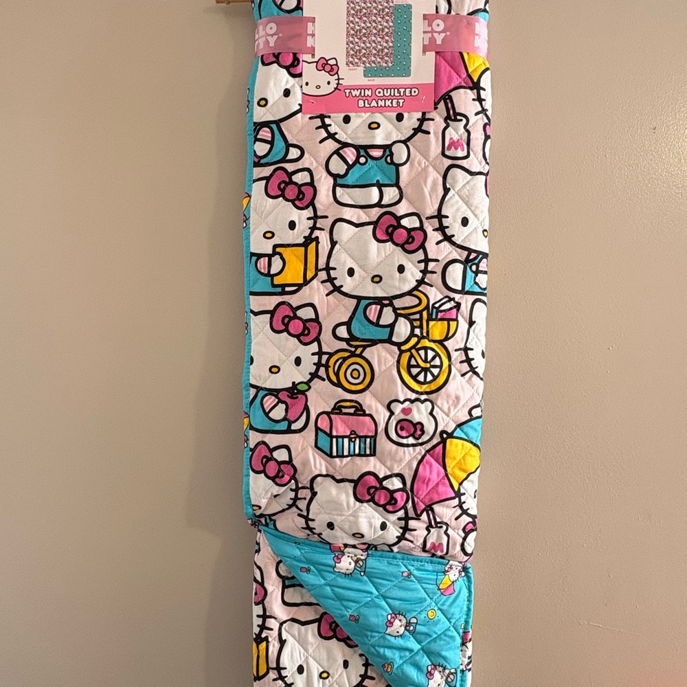 Hello Kitty Pink and White Quilted Blanket
